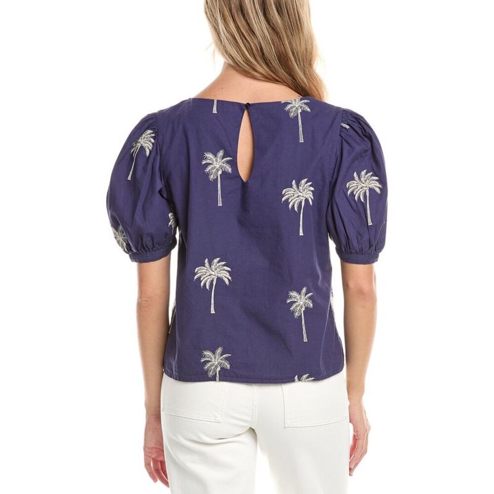 Tori Richard Womens  It's A Date Misty Top, Blue - Picture 2 of 3